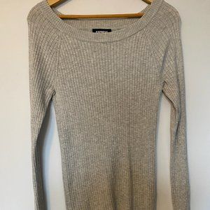 Express Ribbed Wide Neck Long Sleeve Sweater